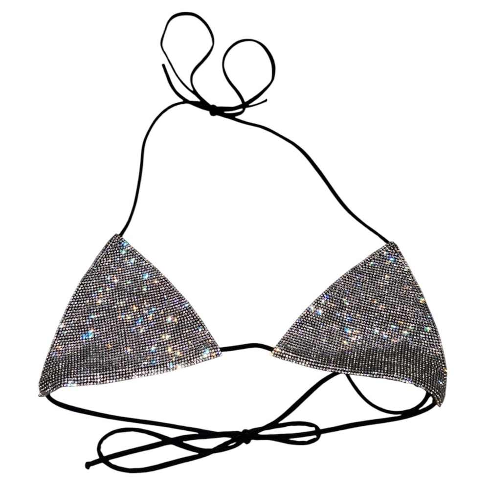 Rhinestone Triangle Bikini Top